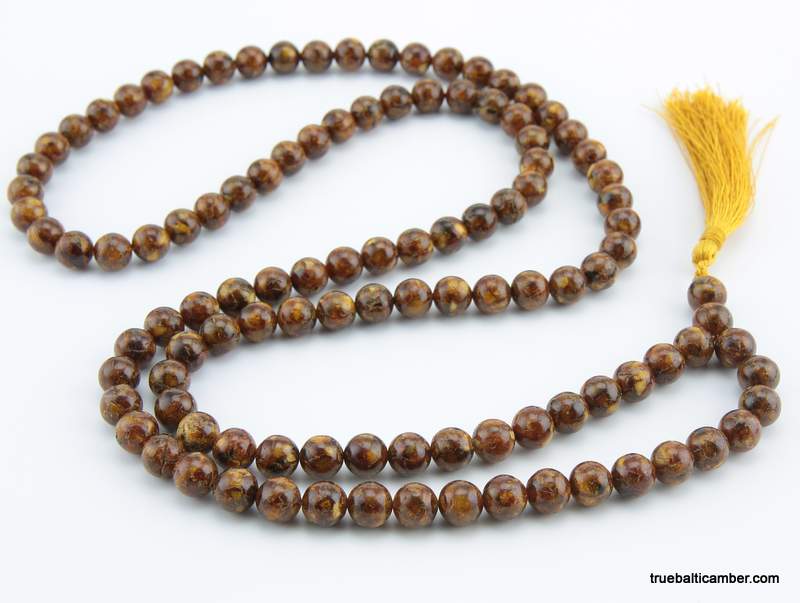 Tibet Buddhism 108  Resin Prayer Bead Mala Necklace 