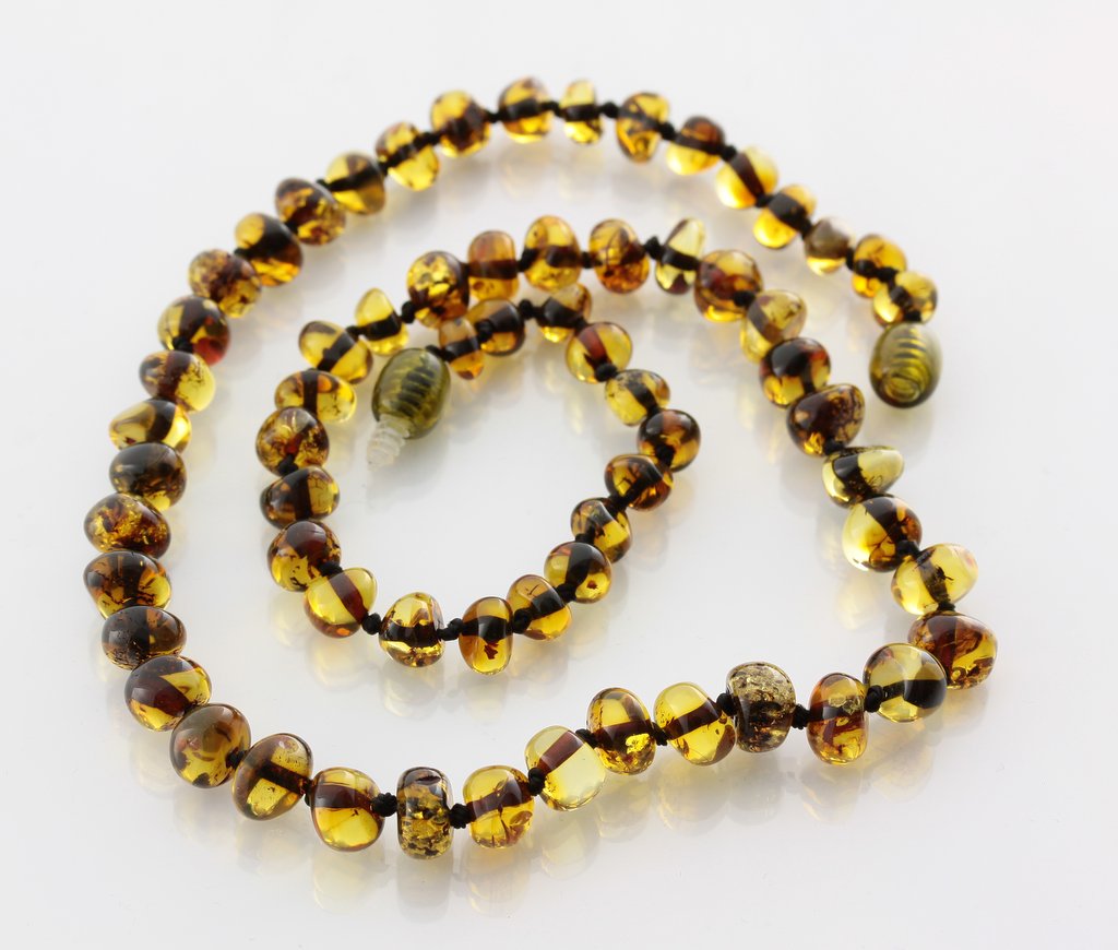 bracelets Baltic Amber Beads Green With Organic Inclusions Baroque 6-7 mm for necklaces