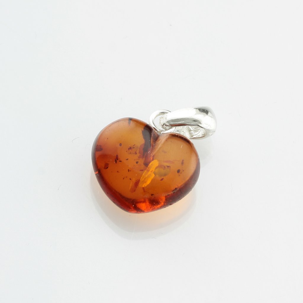 Lithuania Genuine baltic amber heart pendant charm from Europe 