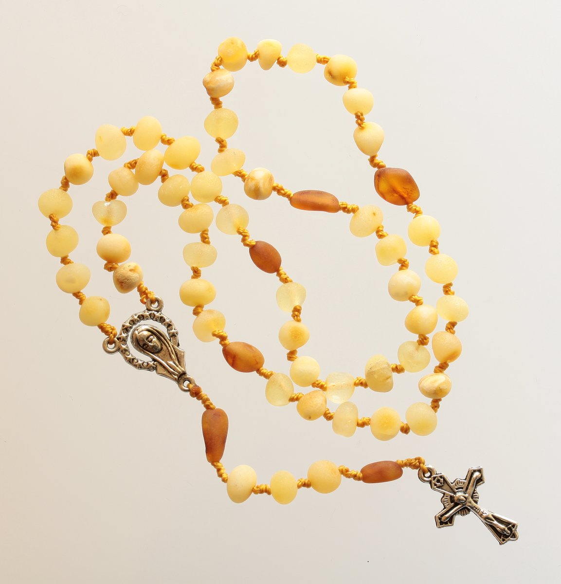 NATURAL BALTIC AMBER CATHOLIC ROSARY /NECKLACE 15gr 