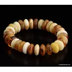 Unique buttons Baltic amber bracelet 7in