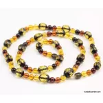 Long combination Baltic amber neclace 28in