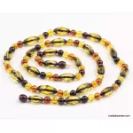 Long combination Baltic amber neclace 30in