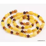 Long Combination Baltic amber neclace 27in