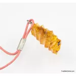 Carved Baltic amber - strap charm dangle