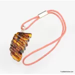 Carved Baltic amber - strap charm dangle