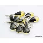 5 Faceted drops Baltic amber earrings