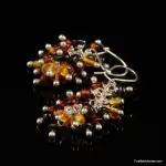 Grape bunch Baltic amber multi dangle earrings