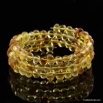Honey BAROQUE beads Baltic amber Memory wire bracelet