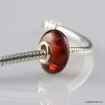 Cognac Baltic amber PANDORA style bead