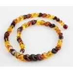 Overlapping Rainbow pieces Baltic amber necklace