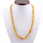 Composition Button beads Baltic amber necklace 21in