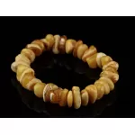 Egg Yolk nuggets Baltic amber stretch bracelet 8in