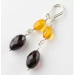 Baltic amber dangle sterling silver hook earrings