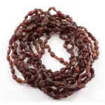 10 Raw Ruby BEANS Baby Baltic amber teething necklaces 32cm