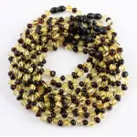 10 Multi BAROQUE teething Baltic amber necklaces 33cm