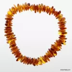 Cognac Chips Baltic Amber Stretch Bracelet 18cm