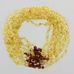 10 BAROQUE Baltic amber teething necklaces 33cm