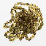10 Unpolished Green BAROQUE Baltic amber teething bracelets 14cm