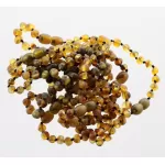 10 Raw Green BAROQUE Baltic amber teething bracelets 16cm