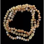 3 Raw Butter Baltic Amber Anklets 25cm