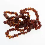 5 Raw Cognac BAROQUE Baltic amber teething bracelets 14cm