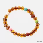 Gemstone Baltic Amber Teething Bracelet for Babies