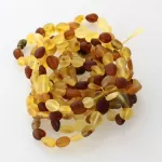 10 Raw Mix BEANS Baltic amber stretch bracelet 19cm