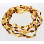 5 Raw Mix BEANS Baltic amber adult necklaces 45cm