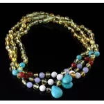 3 Gem Lemon Baltic Amber teething necklaces 33cm