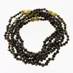 7 Dark BAROQUE teething Baltic amber necklaces 32cm