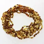 10 Raw Mix BAROQUE Baltic amber teething necklaces 38cm
