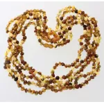 5 Raw Mix BAROQUE Baltic amber adult necklaces 55cm