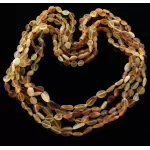 5 Raw Mix BEANS Baltic amber adult necklaces 60cm