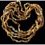 5 Raw Mix BEANS Baltic amber adult necklaces 60cm