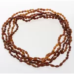 5 Raw Cognac BEANS Baltic amber adult necklaces 60cm
