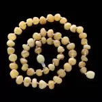 Milk BAROQUE beads Baltic amber necklace 45cm