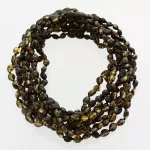 10 Dark BEANS Baby teething Baltic amber necklaces 32cm