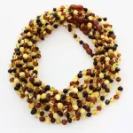 10 Multi BAROQUE teething Baltic amber necklaces 38cm