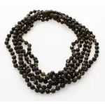 5 Dark ROUND beads Baltic amber adult necklaces 45cm