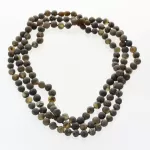 3 Big Raw Green BAROQUE Baltic amber adult necklaces 50cm