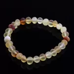 Raw Mix BAROQUE Baltic amber adult stretch bracelet 19cm