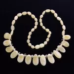 Milk Leaf Baltic amber Choker Leaves Necklace 46cm