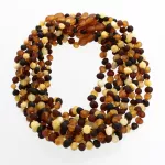10 Raw Multi BAROQUE teething Baltic amber necklaces 32cm