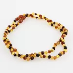2 Multi BAROQUE Baltic amber teething necklaces 33cm