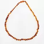 Cognac BAROQUE beads Baltic amber necklace 48cm
