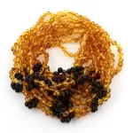 10 Flower BAROQUE Baby teething Baltic amber necklaces 32cm
