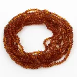 5 Long Cognac BAROQUE Baltic amber adult necklaces 90cm