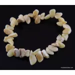 Leaves pieces Baltic amber adult stretch bracelet