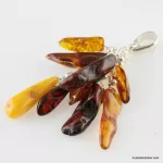 Dangling pieces Baltic amber pendant